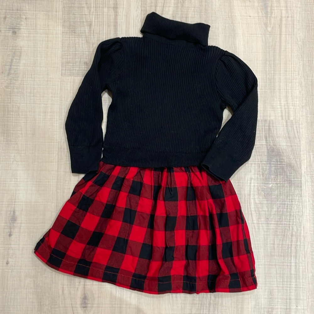 GAP 4T Buffalo Plaid Christmas Dress turtleneck sweater